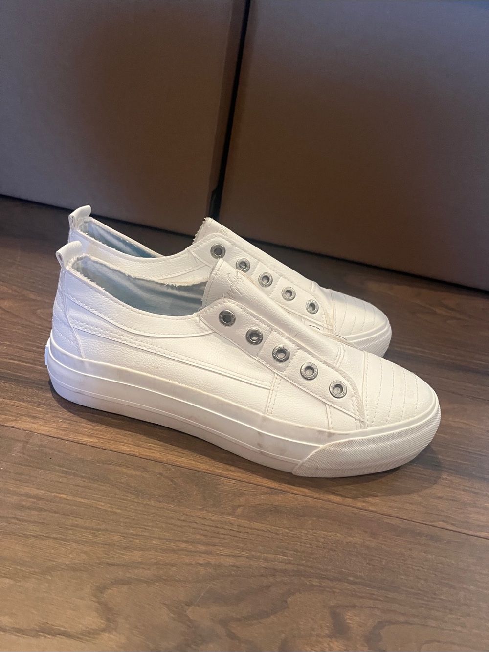 Women’s White Slip-On Canvas Platform Sneakers